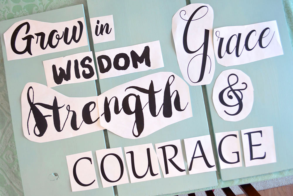 homemade stencils for painted lettering