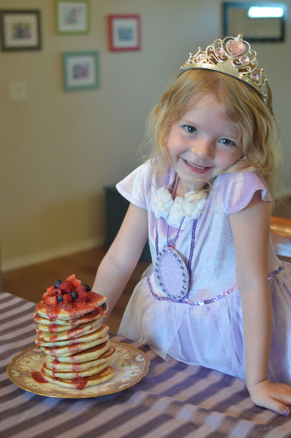 dress up as Sofia the First and make goldenberry pancakes kids activity
