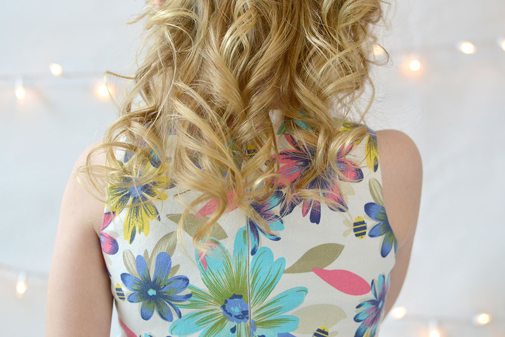 L'enfant D'or dress and SoCozy curl hair products