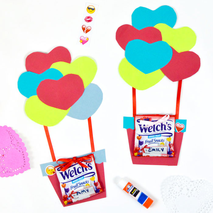 Hot Air Balloon Valentines With Fruit Snacks