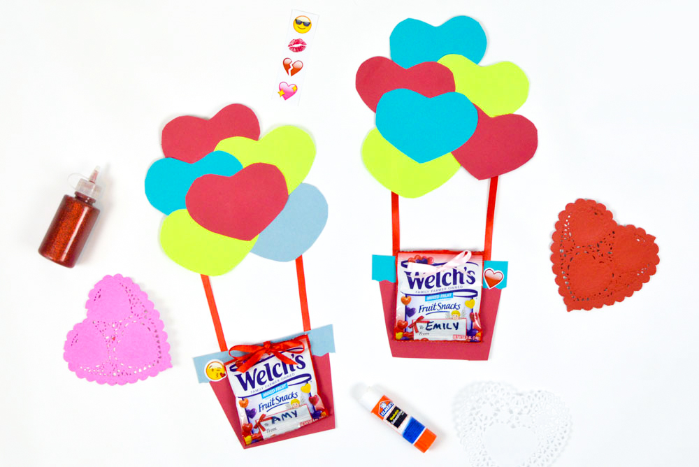 Creative hot air balloon DIY valentines craft for kids