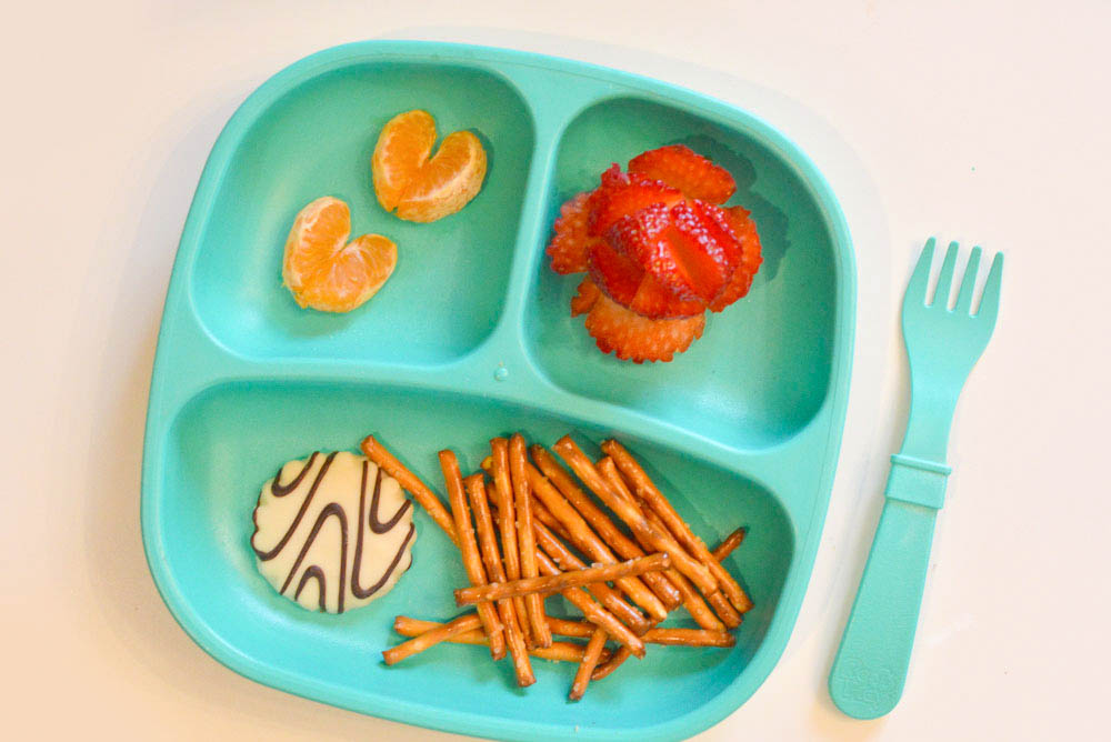 Lunch ideas for kids - orange hearts and strawberry roses