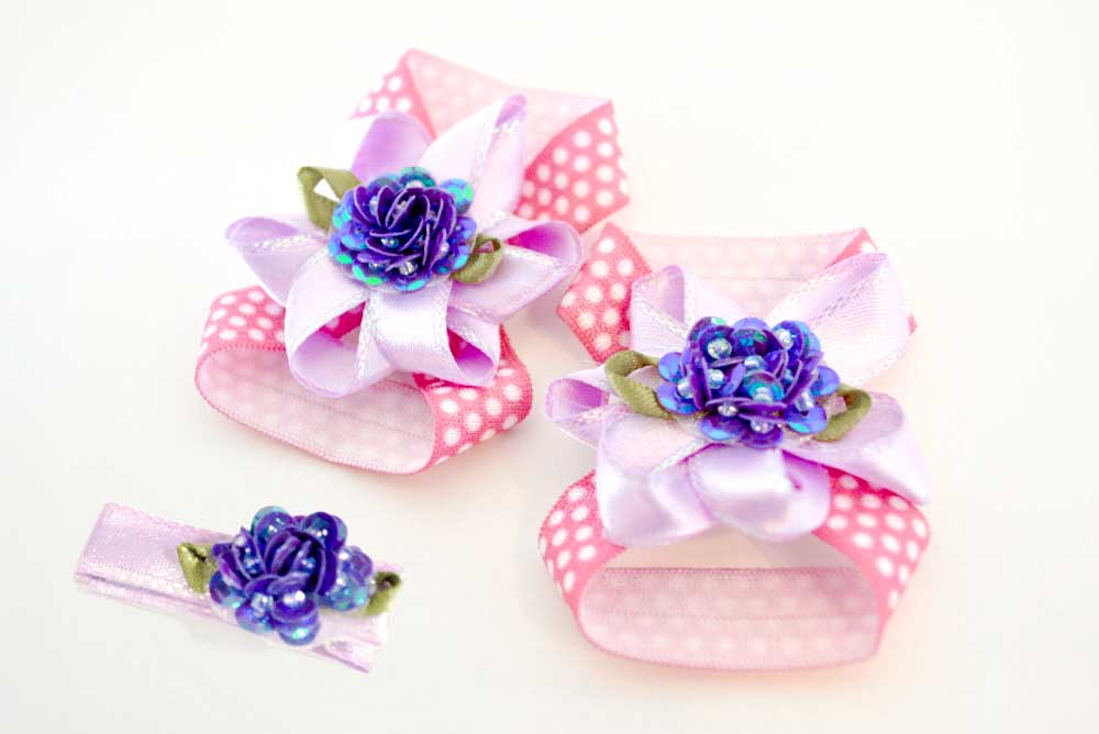 DIY craft baby flower barefoot sandals