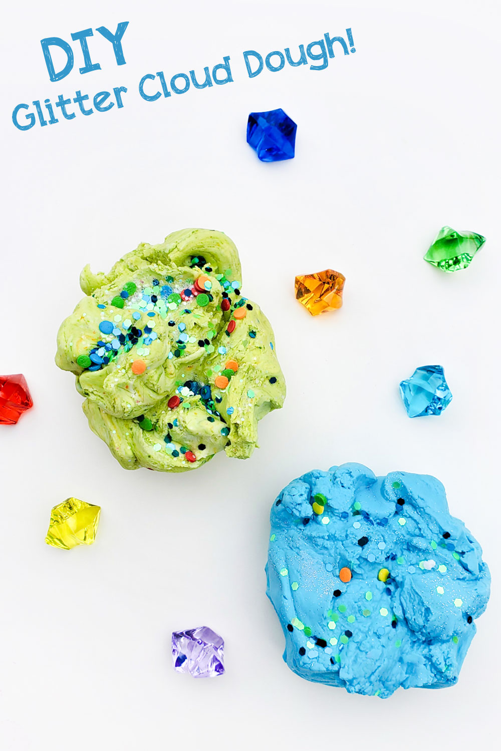 DIY glitter cloud dough creative kids activity