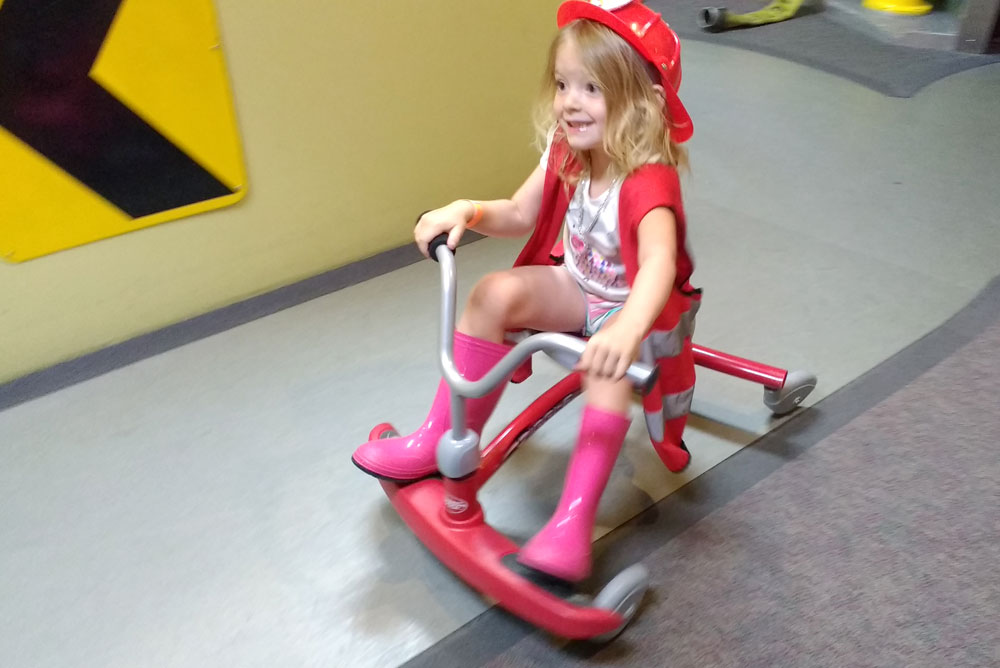 Spokane Children's Museum firetruck push cars - Mommy Scene