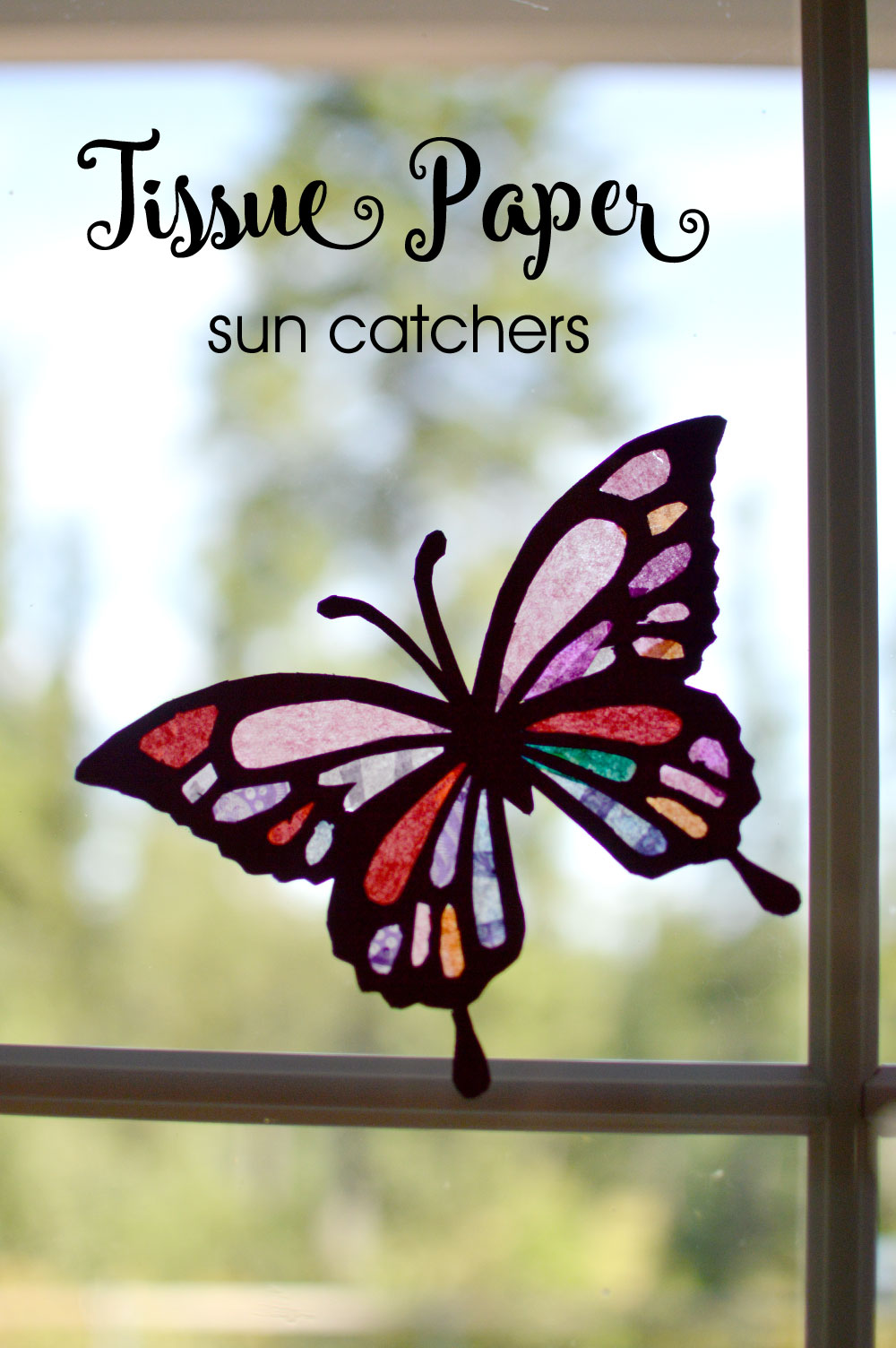 Tissue paper butterflies creative kids art