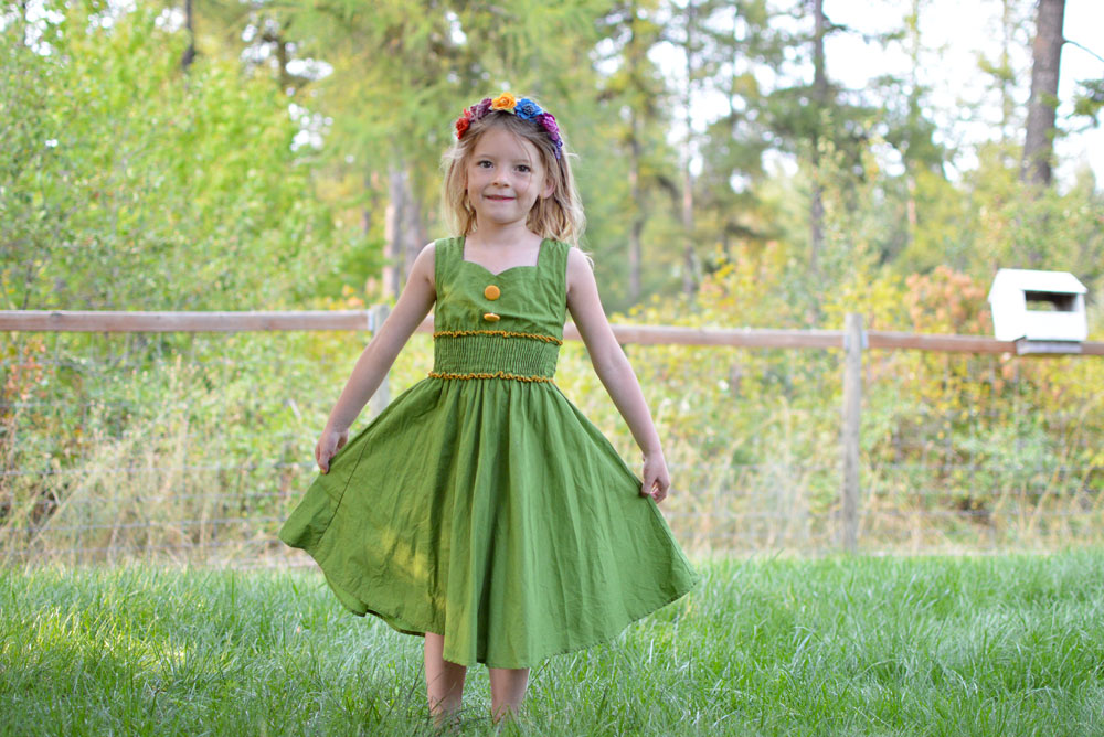 Leleforkids green Audrey dress for girls