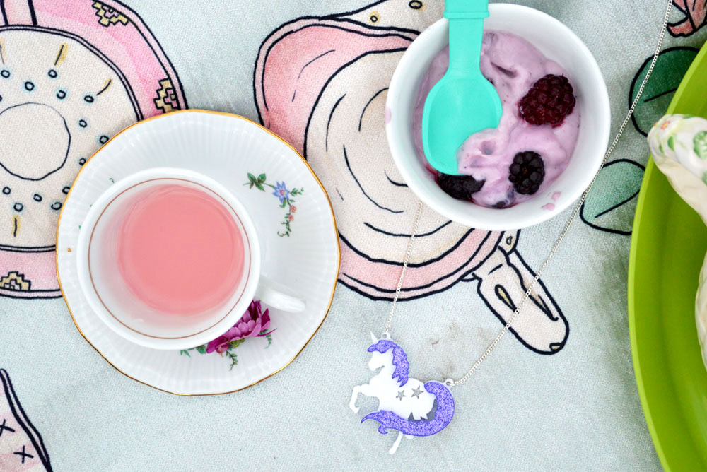 Tinseltot tea party play mat treats and drinks
