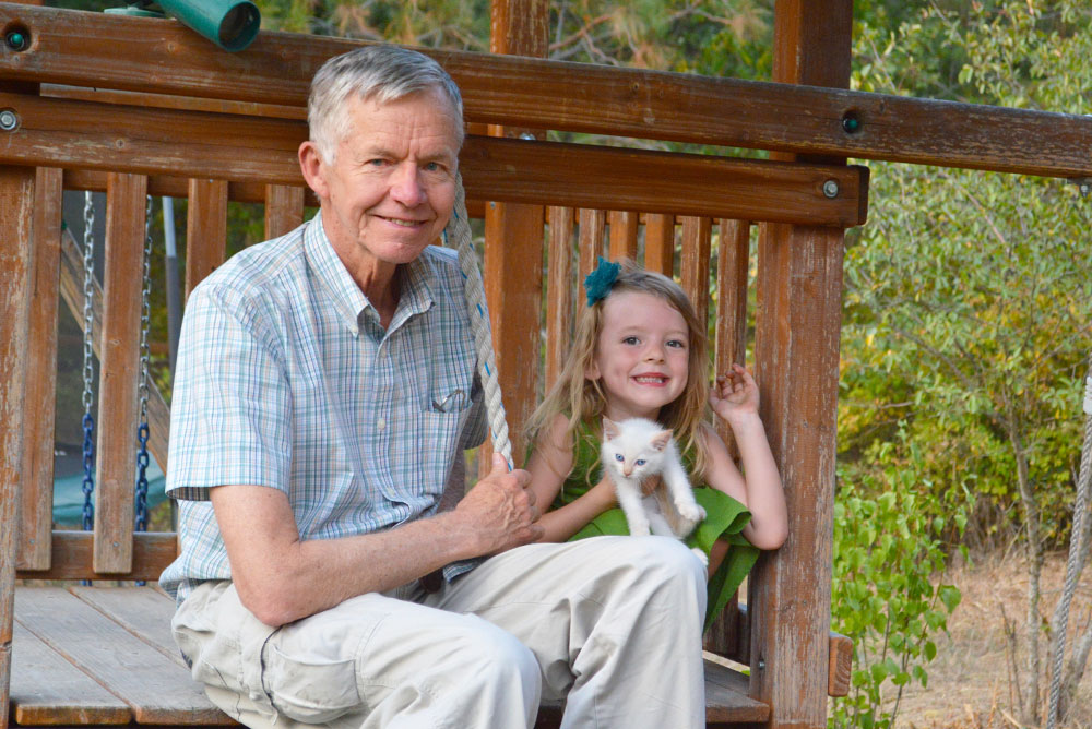 Grandpa and granddaughter U.S. Navy Veteran - Mommy Scene