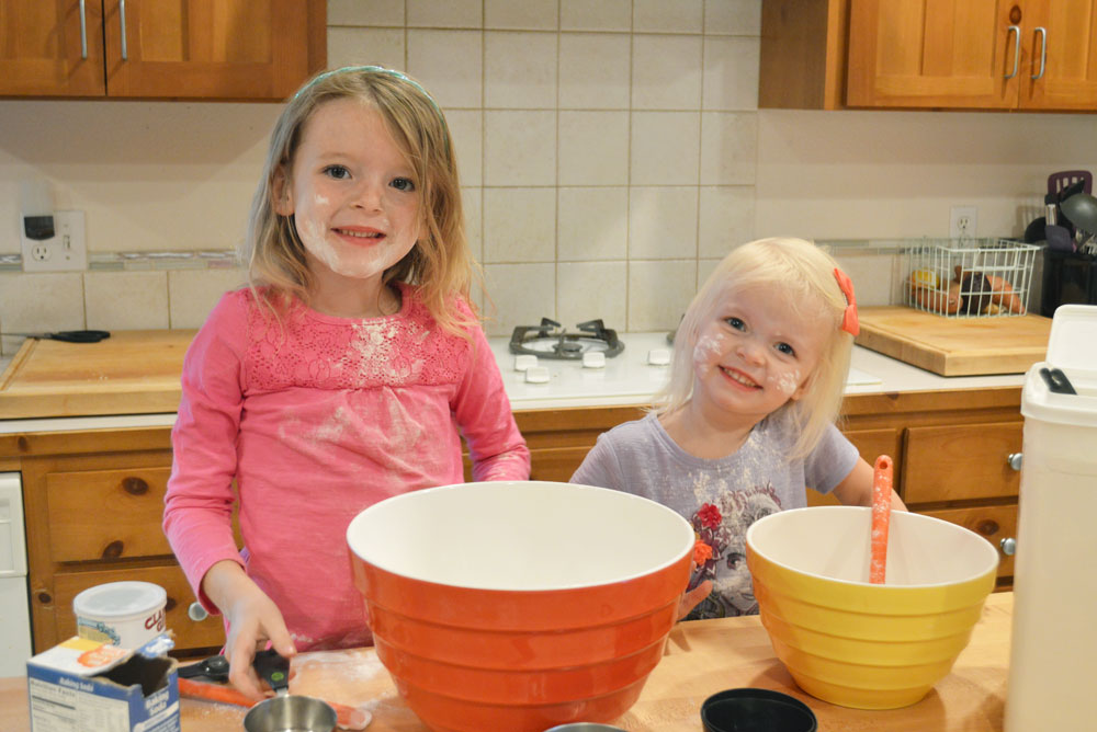 Molly's Suds laundry products girls baking in the kitchen