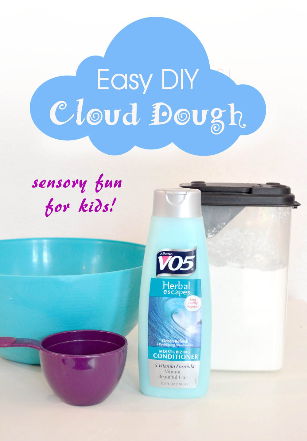 Easy DIY cloud dough creative kids activity