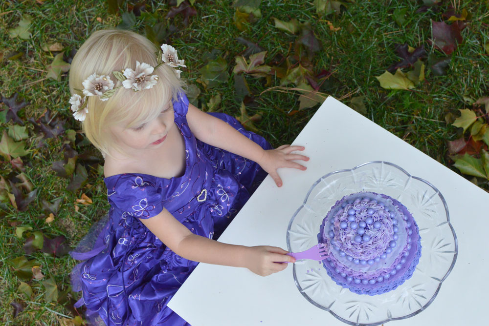 Little girl birthday cake and Just Unique Boutique party dress