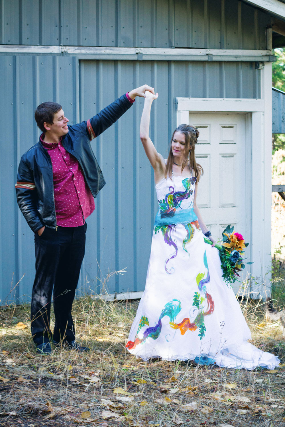 Trash the Dress photos with color