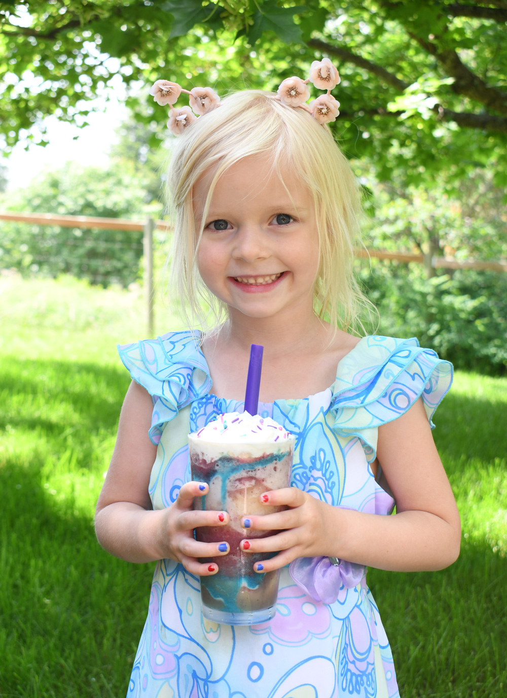Fruit Unicorn Smoothie snack idea for kids