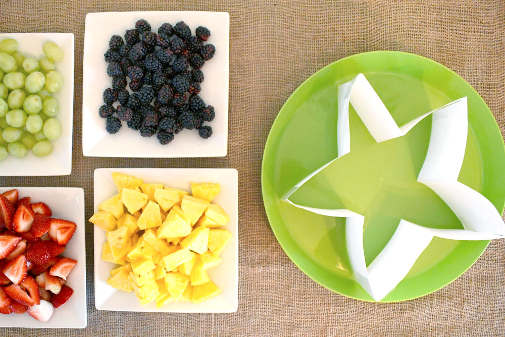 Make a colorful star shaped fruit platter for any party