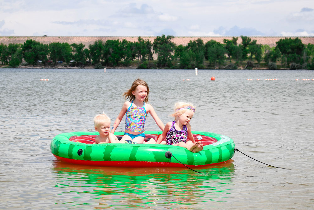 Summer family fun with pool inflatables
