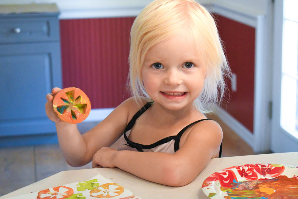 Creative DIY potato stamp kids craft
