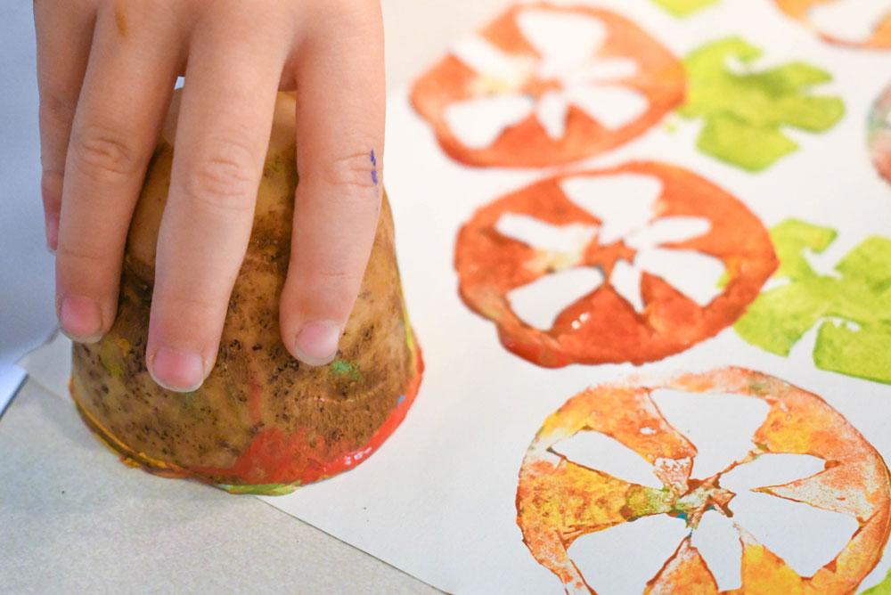 Creative DIY potato stamp kids project
