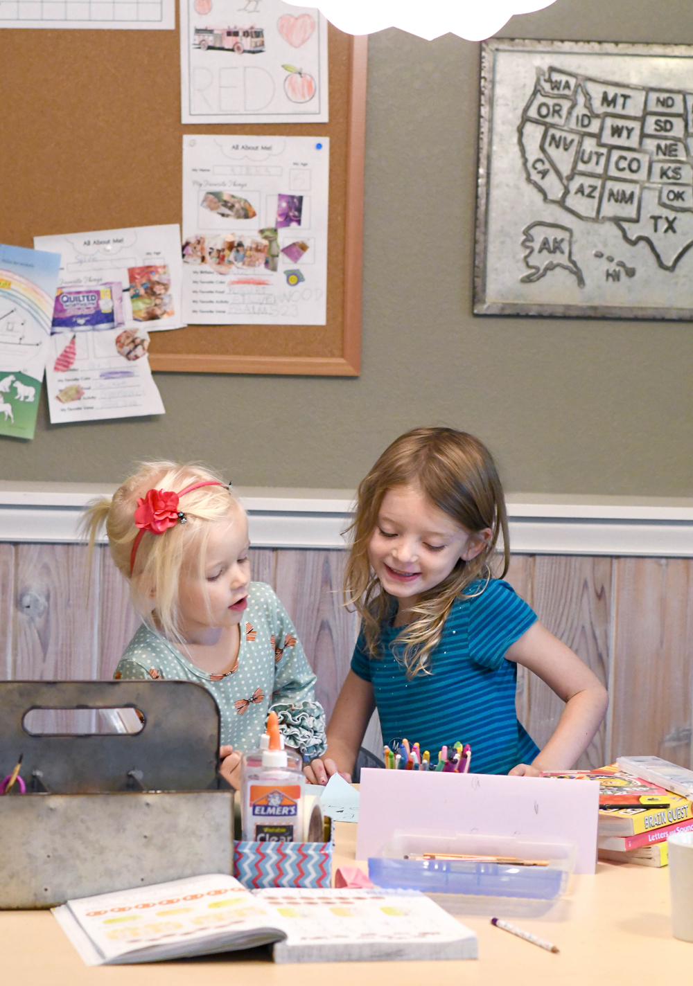 Organized Homeschool corner to do homework