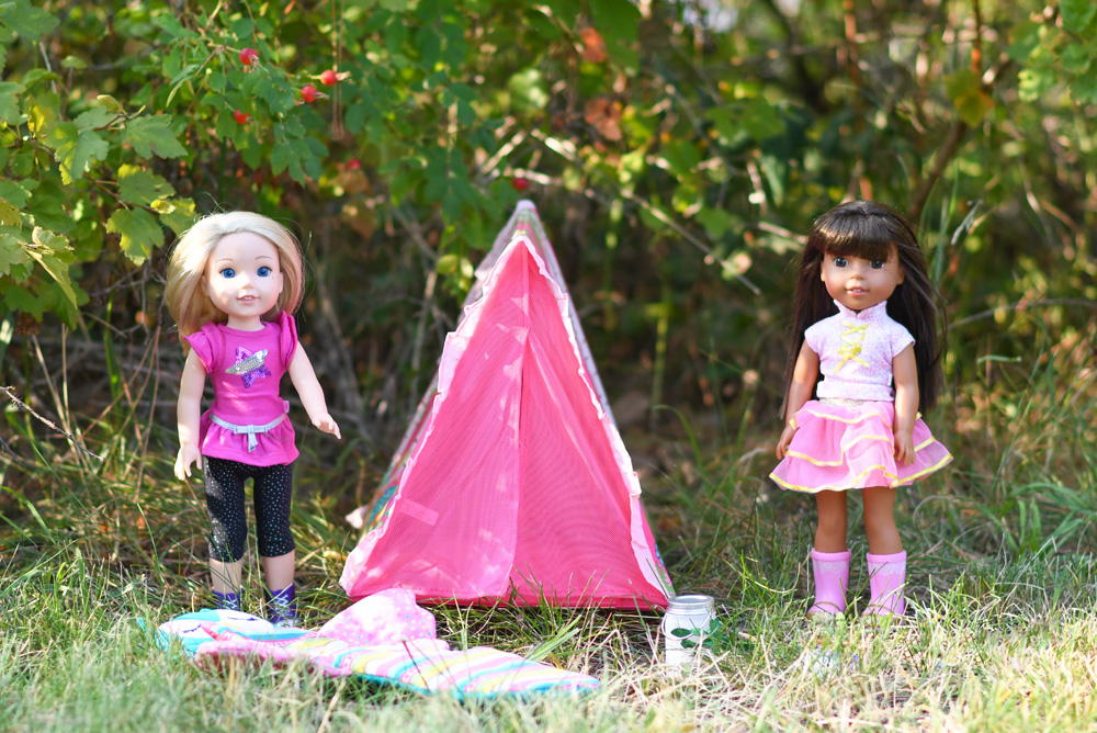 American Girl WellieWishers camping set Ashlyn and Camille