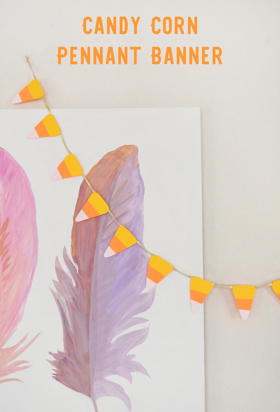 Creative DIY Halloween Decorations Candy Corn Pennant Banner