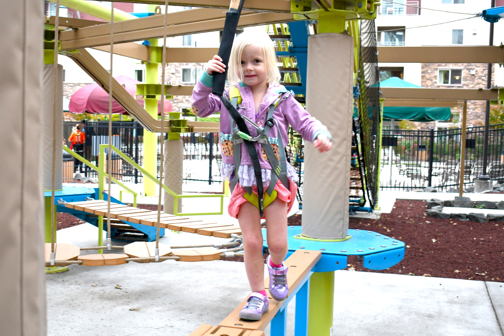 Great Wolf Lodge Grand Mound ropes course family avitivity