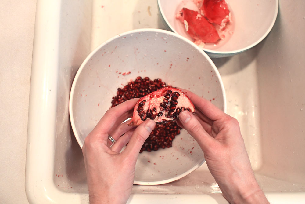 how to shell a pomegranate