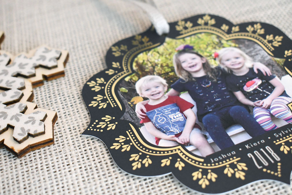 Foil-Pressed Holiday Ornament Cards from Minted