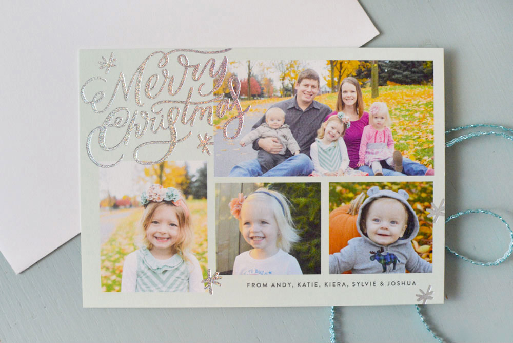Minted personalized holiday foil-pressed photo cards