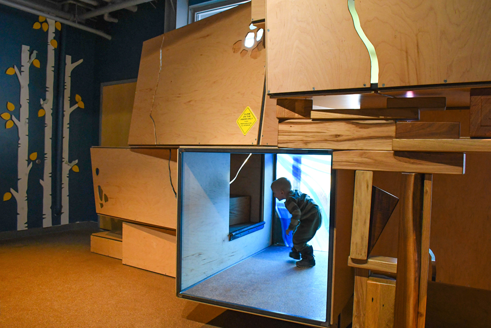 Wooden climbing area Children's Museum of Denver