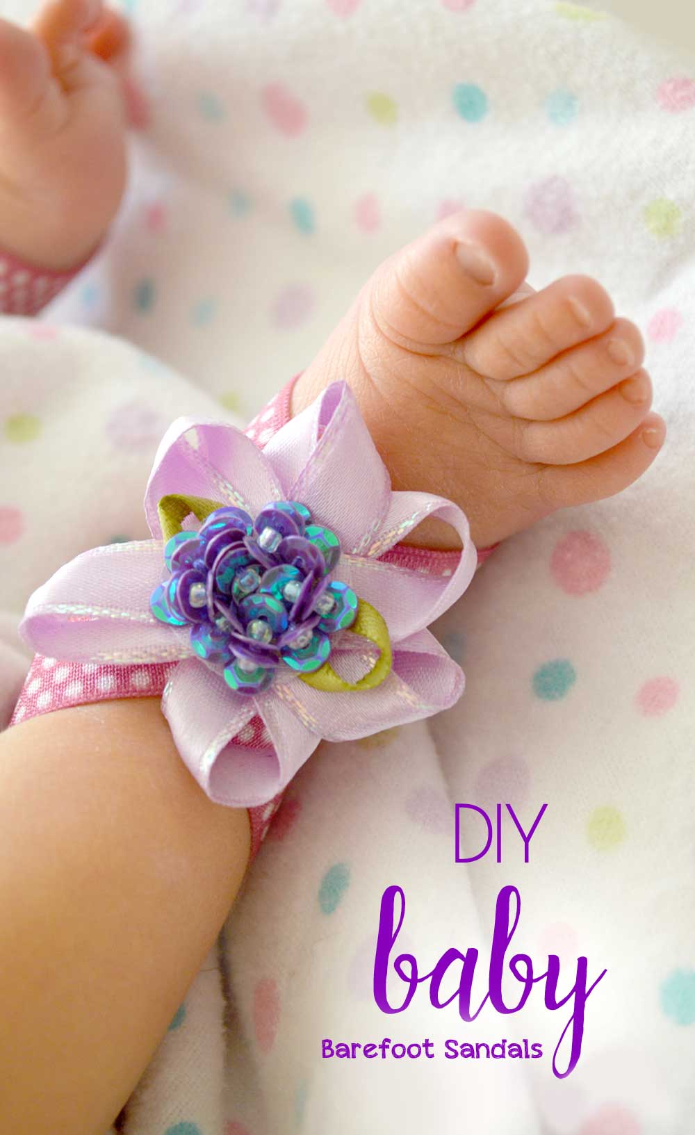 How to make baby foot flower barefoot sandals craft project