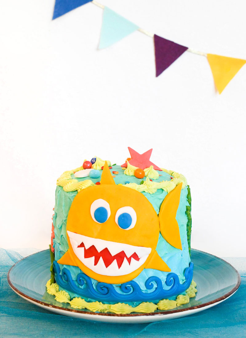 DIY Baby Shark Birthday Cake Cute Kids Party Idea