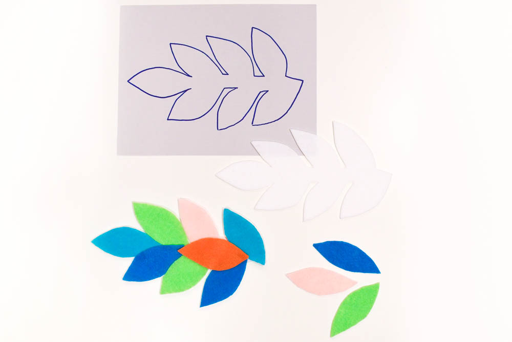 Colorful DIY felt leaf garland