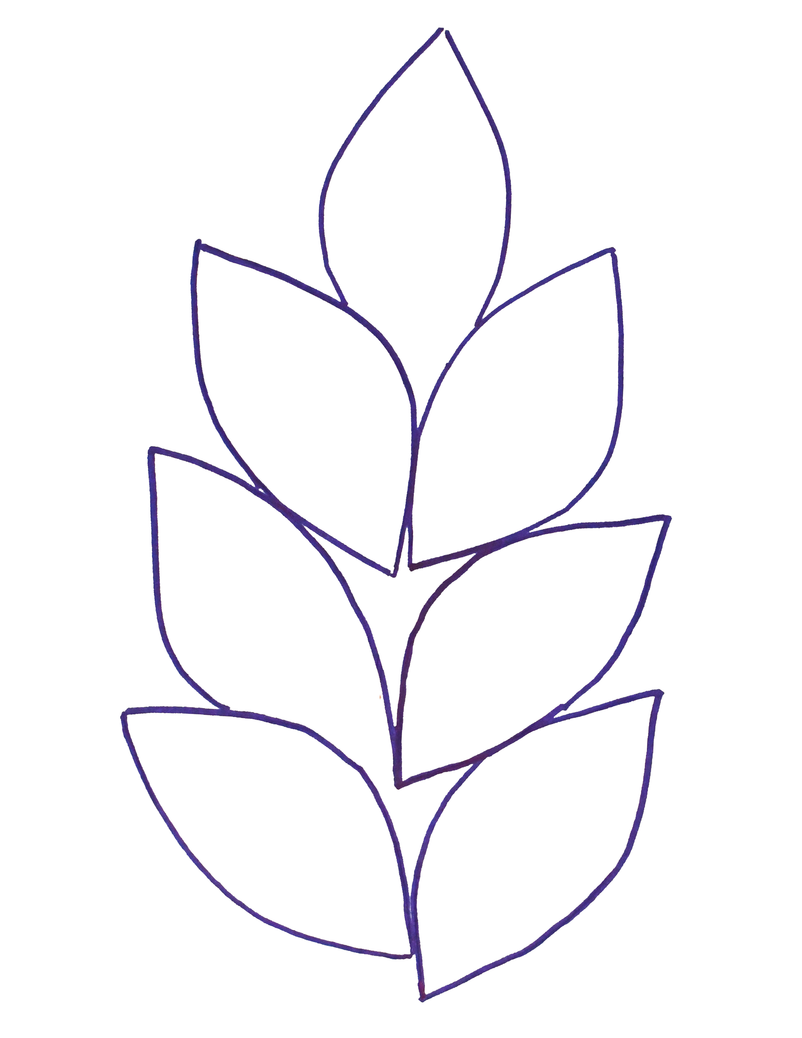 Felt leaf garland printable template