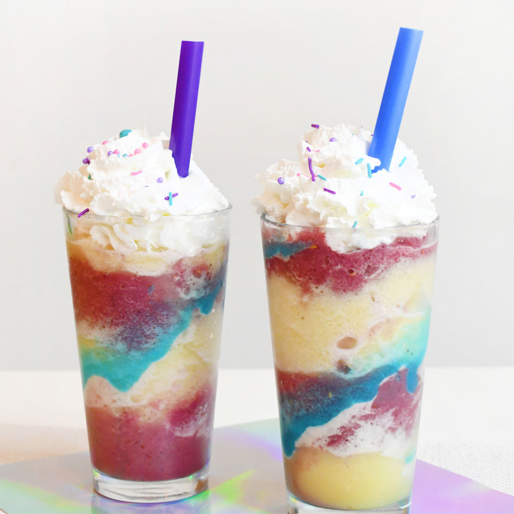 Healthy Berry & Banana Unicorn Smoothies