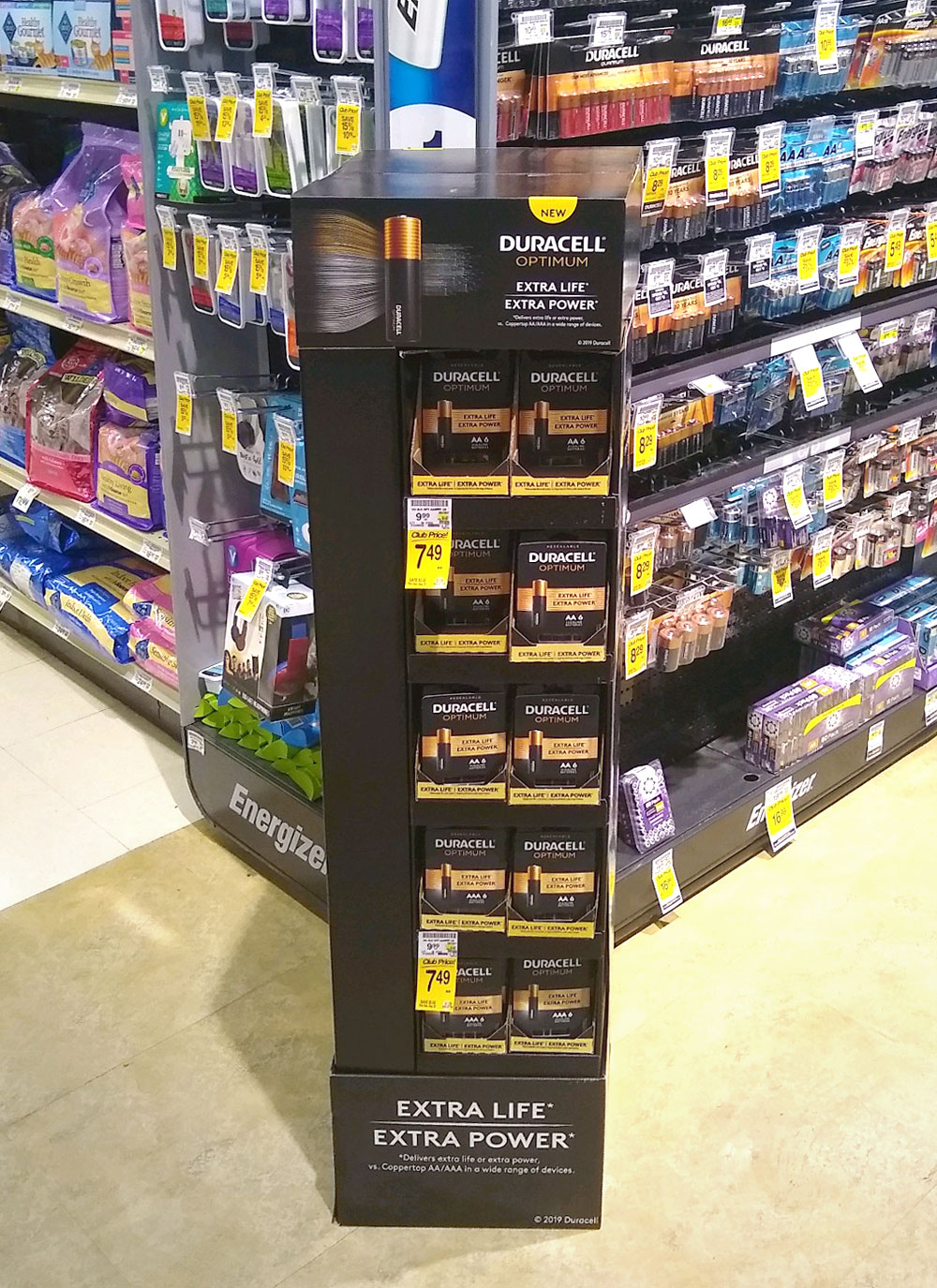 Duracell Optimum batteries in store display
