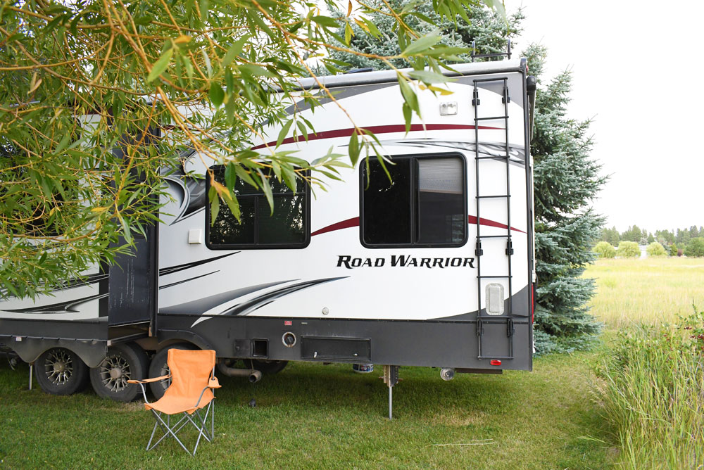 RV camping near Glacier in Montana