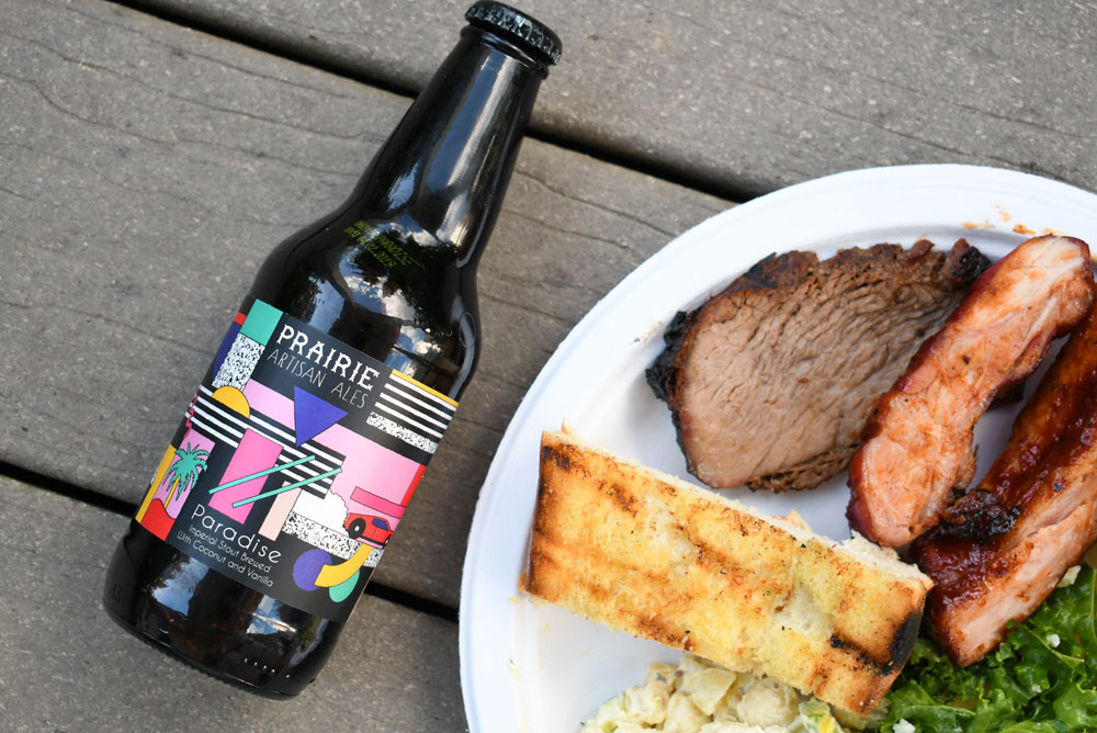 Paradise from Prairie Artisan Ales is stout with vanilla and toasted coconut flavors