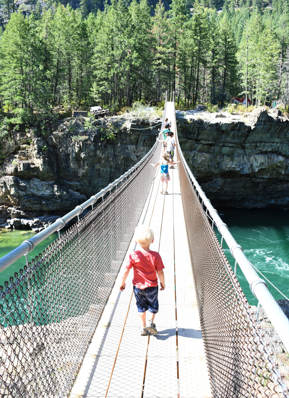 Day trip to Kootenai Falls and Swinging Bridge Montana family adventure