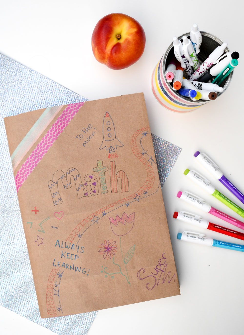 Colorful paper bag book covers