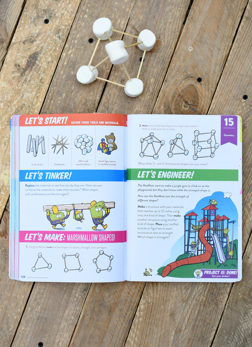 Design 3D marshmallow shapes with TinkerActive workbooks