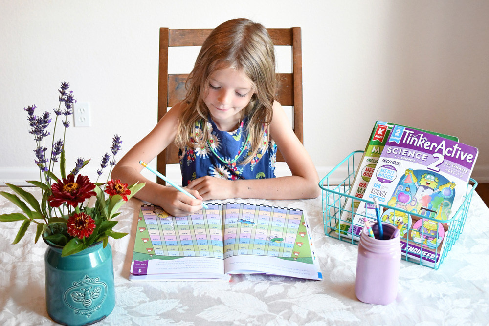 Engaging educational TinkerActive Science and Math workbooks for kids