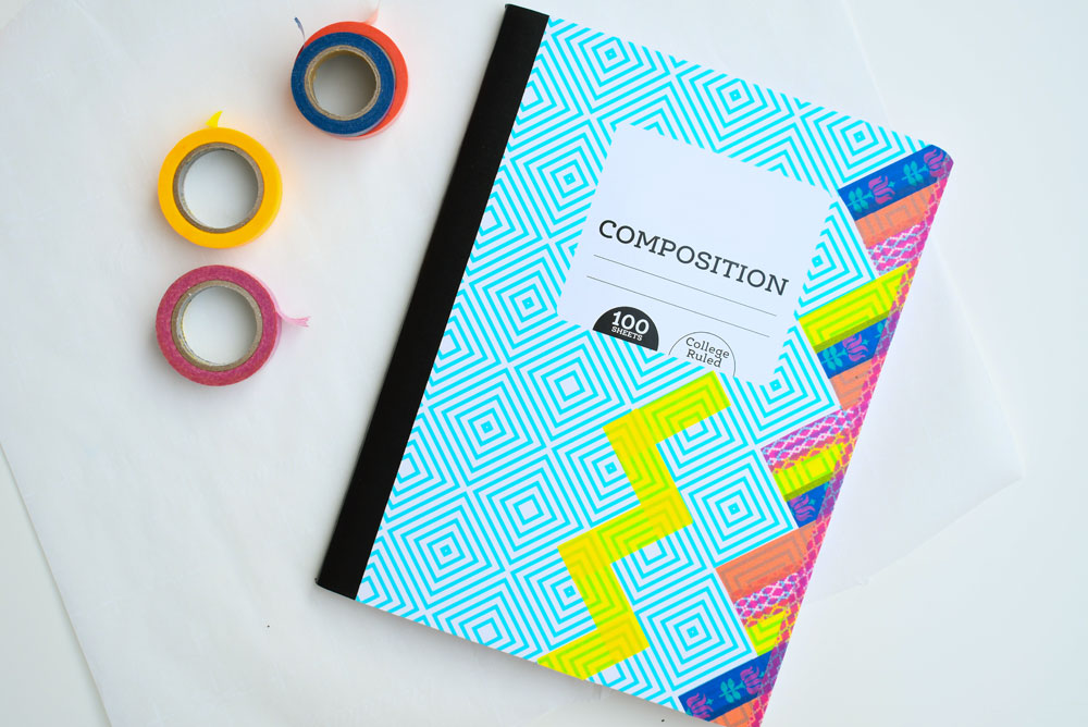 Colorful washi tape notebooks for back to school