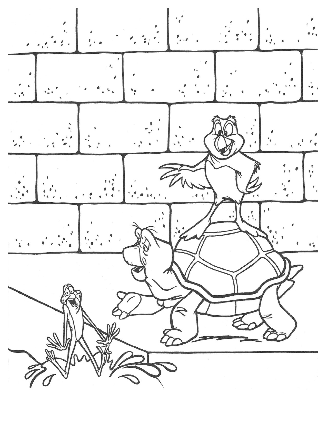 Swan Princess Speed Jean-Bob and puffin coloring page