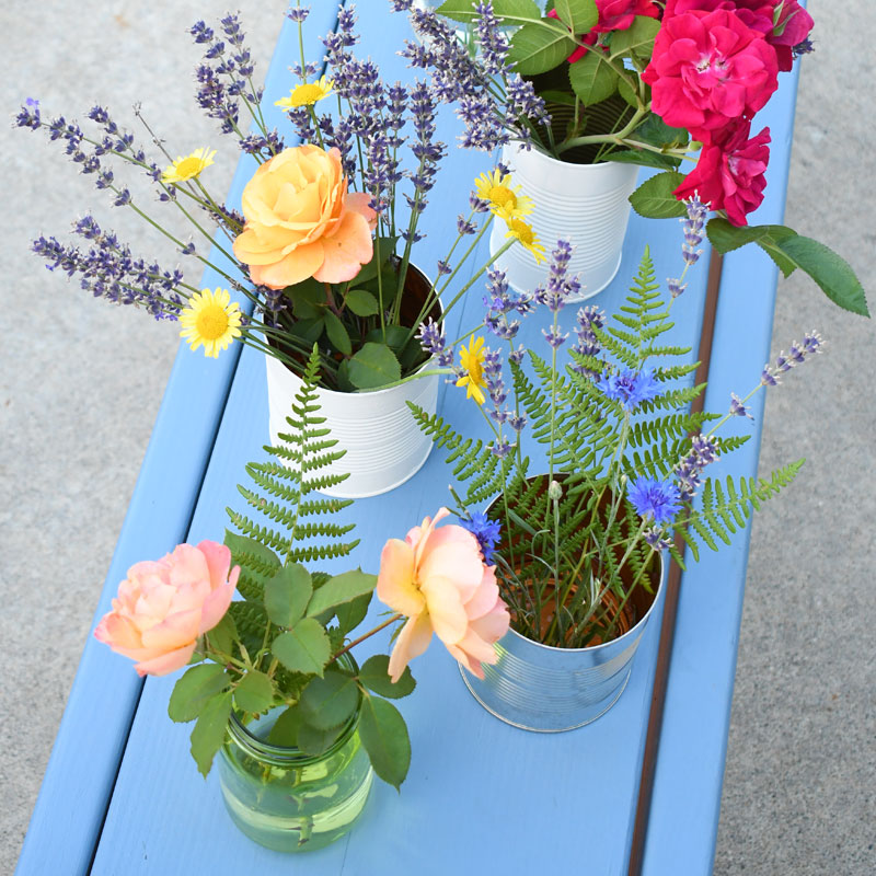 DIY Flower Vases from Cans & Jars