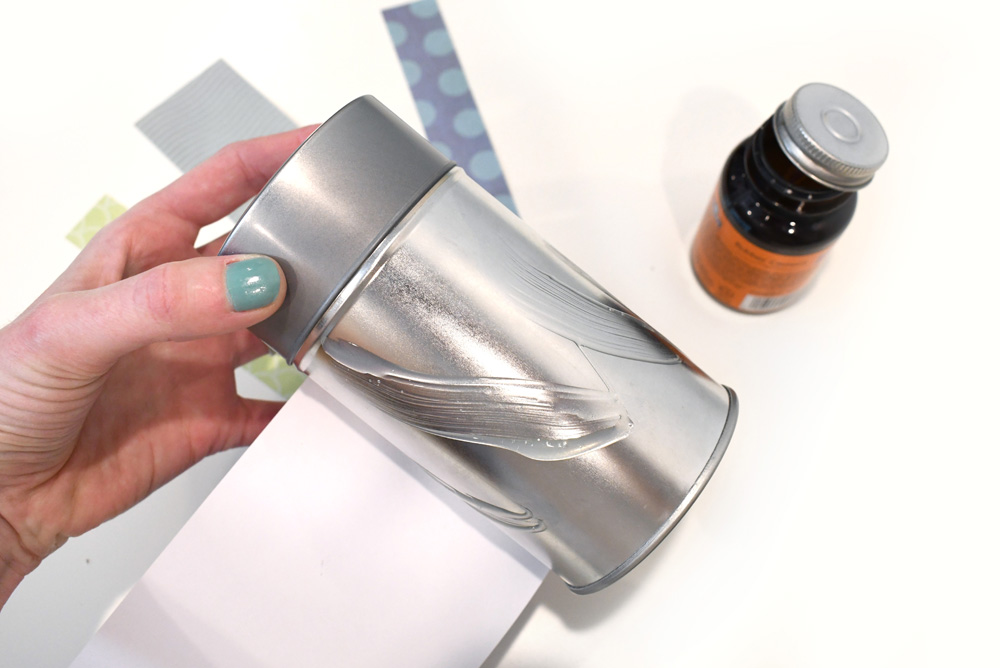 Custom tea canister with scrapbook paper