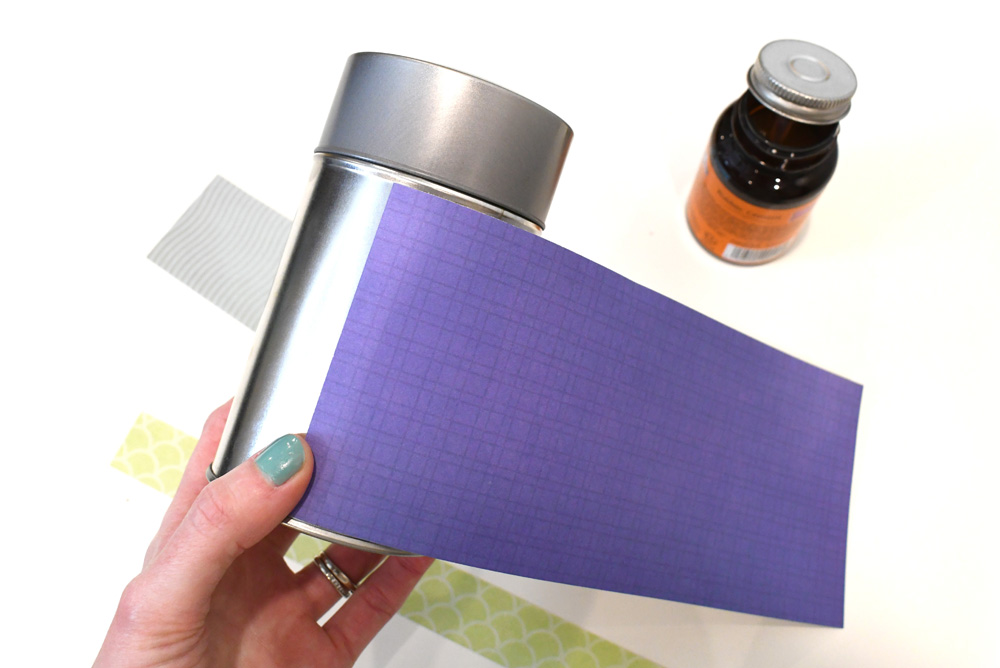 Personalized Tea Storage With Scrapbook Paper gift idea