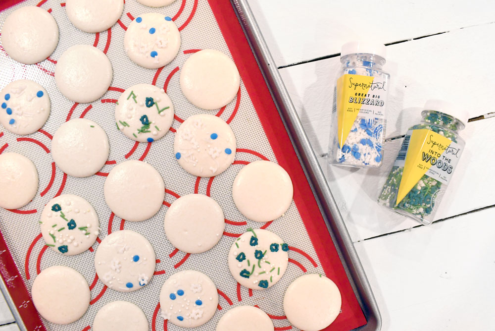 homemade macarons and natural sprinkles for baking Supernatural