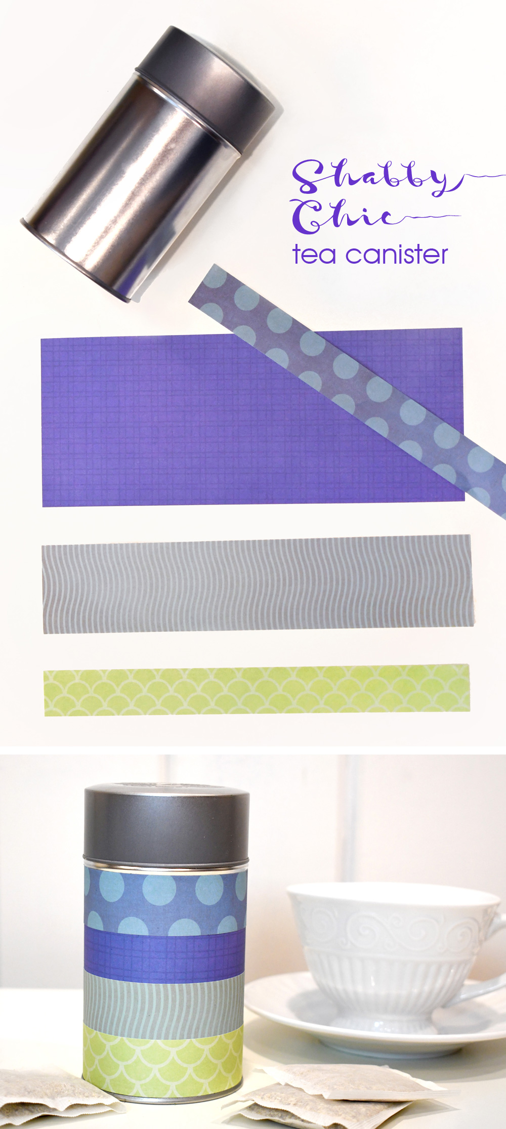 Personalized Tea Storage With Scrapbook Paper