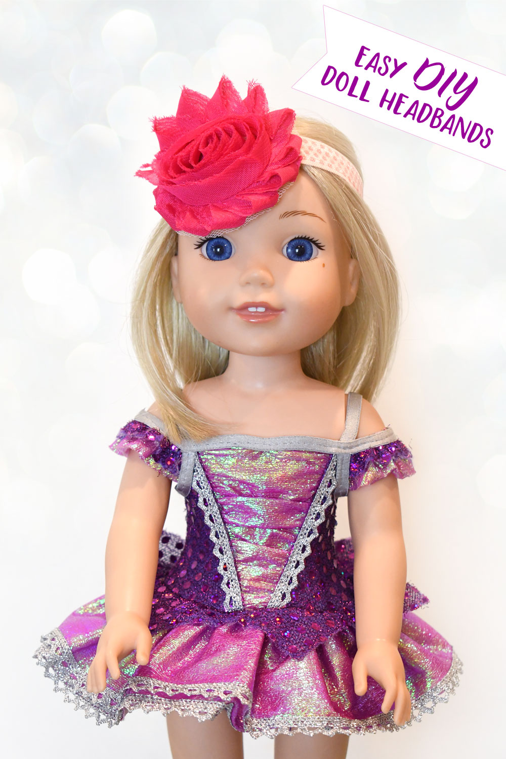 Easy DIY flower doll headbands for American Girl WellieWishers